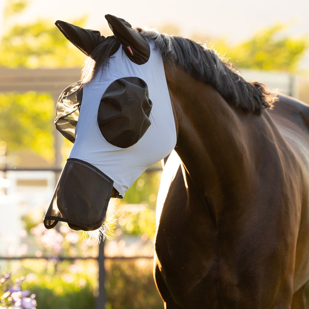 LeMieux Bug Relief Full Fly Mask Blue