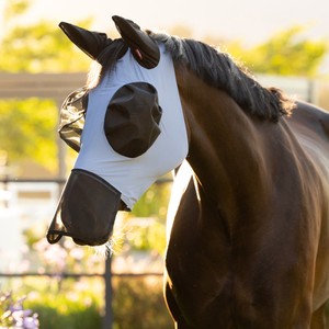 LeMieux LeMieux Bug Relief Full Fly Mask in Powder Blue