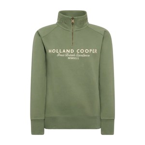 Holland Cooper Holland Cooper Sporting Goods Zip Henley in Sage