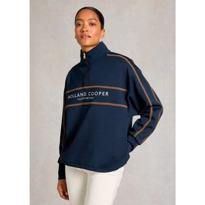 Holland Cooper Holland Cooper Equestrian Quarter Zip Neck Sweat in Ink Navy
