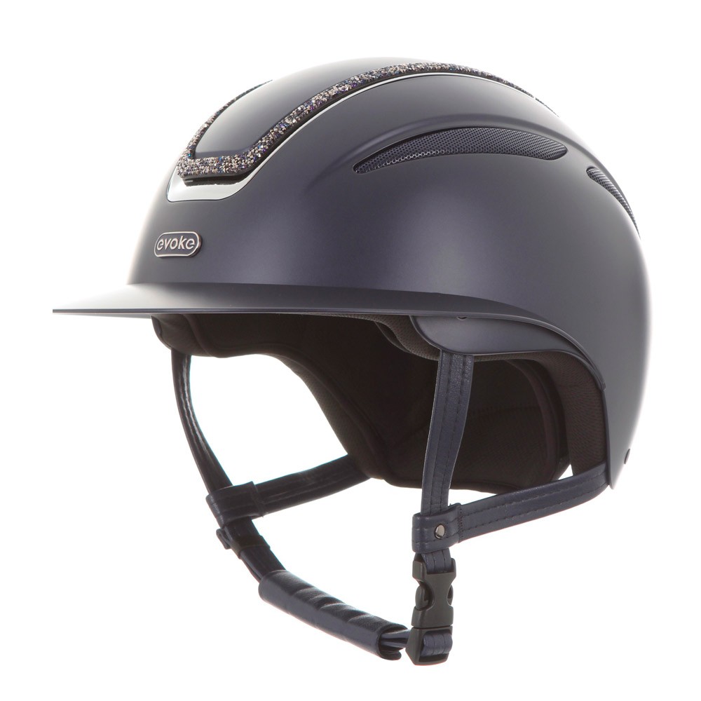 Evoke Evoke Callisto Wide Peak Crystal Frame Riding Hat 56-58cm 