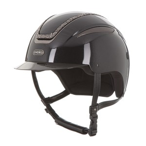 Evoke Evoke Callisto Classic Peak Crystal Frame Riding Hat 
