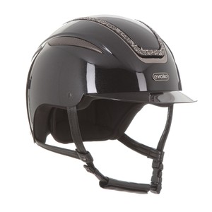 Evoke Evoke Callisto Classic Peak Crystal Frame Riding Hat 