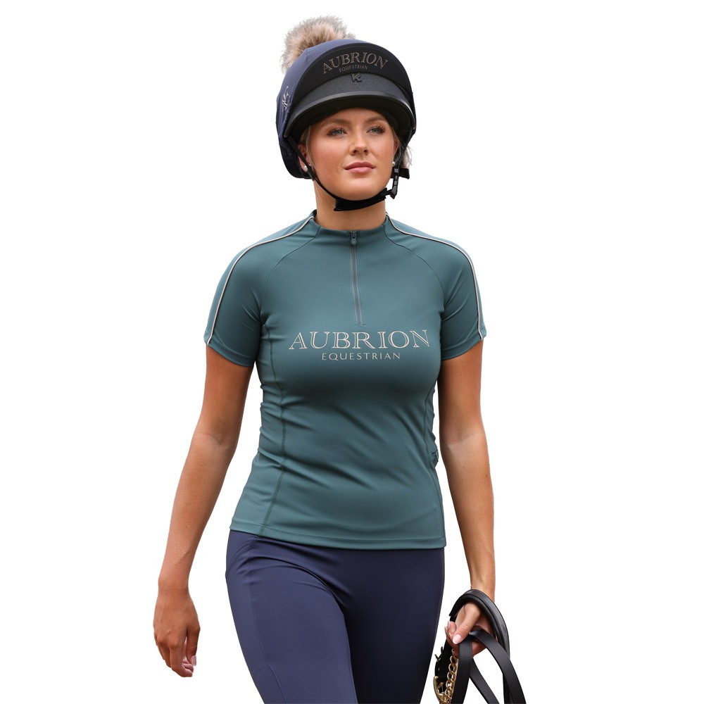 Shires Shires Aubrion Equestrian Short Sleeve Base Layer in Thyme