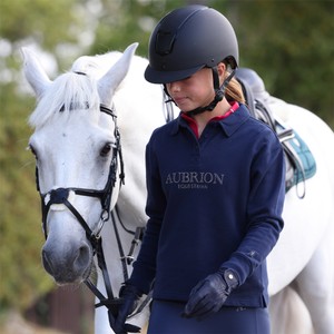 Shires Shires Aubrion Equestrian Young Rider Button Sweatshirt in Midnight