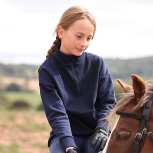 Shires Shires Aubrion React Young Rider Quarter Zip Sweater in Midnight