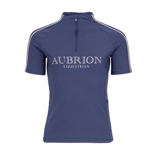 Shires Shires Aubrion Equestrian Young Rider Short Sleeve Base Layer in Midnight