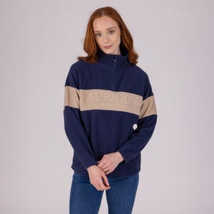 Shires Shires Aubrion Equestrian Quarter Zip Fleece in Midnight/Taupe