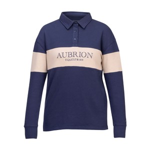 Shires Shires Aubrion Equestrian Button Sweatshirt in Midnight/Taupe