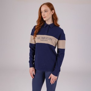 Shires Shires Aubrion Equestrian Button Sweatshirt in Midnight/Taupe