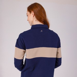 Shires Shires Aubrion Equestrian Button Sweatshirt in Midnight/Taupe