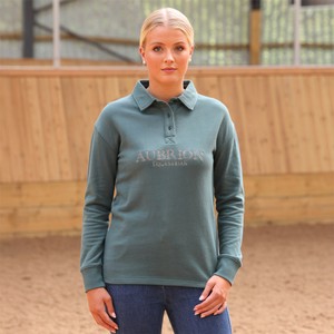 Shires Shires Aubrion Equestrian Button Sweatshirt in Thyme