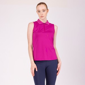 Shires Shires Aubrion React Sleeveless Tech Polo Shirt in Fuchsia