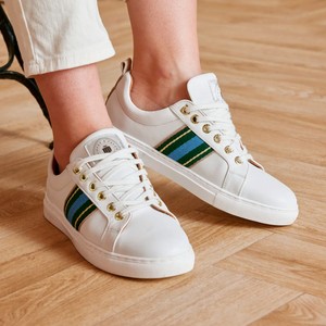 Fairfax & Favor Fairfax & Favor Boston Trainer in White/Clover/Sky