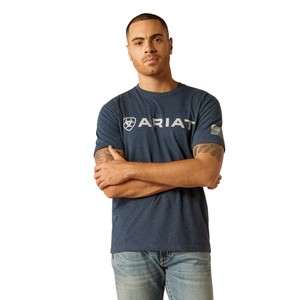 Ariat Ariat Mens Ariat Shield Flag T-Shirt in Navy Heather