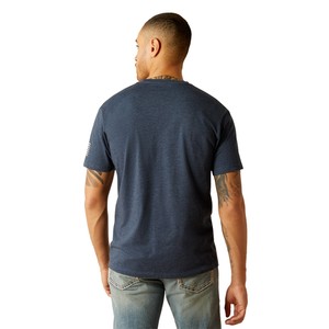 Ariat Ariat Mens Ariat Shield Flag T-Shirt in Navy Heather