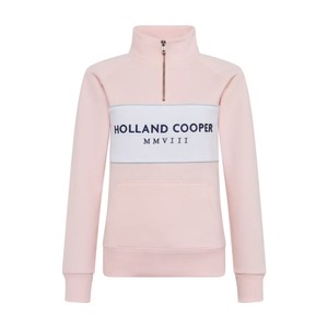 Holland Cooper Holland Cooper Sporting Heritage Zip Henley in Pink