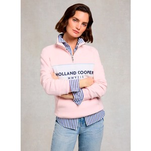 Holland Cooper Holland Cooper Sporting Heritage Zip Henley in Pink