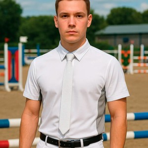 Equetech Equetech Mens Premier Competition Shirt in White/Grey