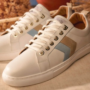 Fairfax & Favor Fairfax & Favor Alexandra Trainer in White/Sky Blue/Stone