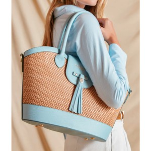 Fairfax & Favor Fairfax & Favour Windsor Basket Bag - Stockist Exclusive in Sky Blue Leather