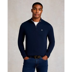 Holland Cooper Holland Cooper Mens Quarter Zip Knit in Ink Navy