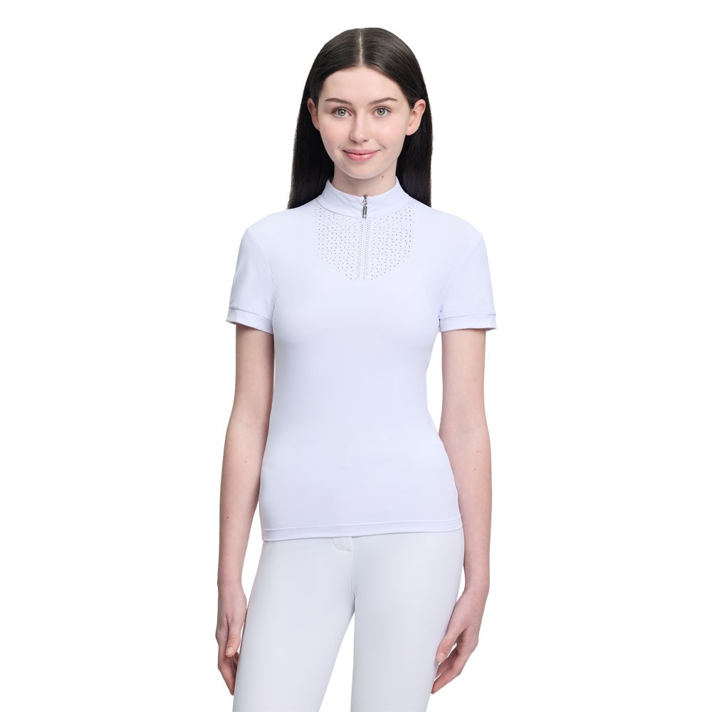 LeMieux Brilliance Young Rider Livvy Short Sleeve Show Shirt White