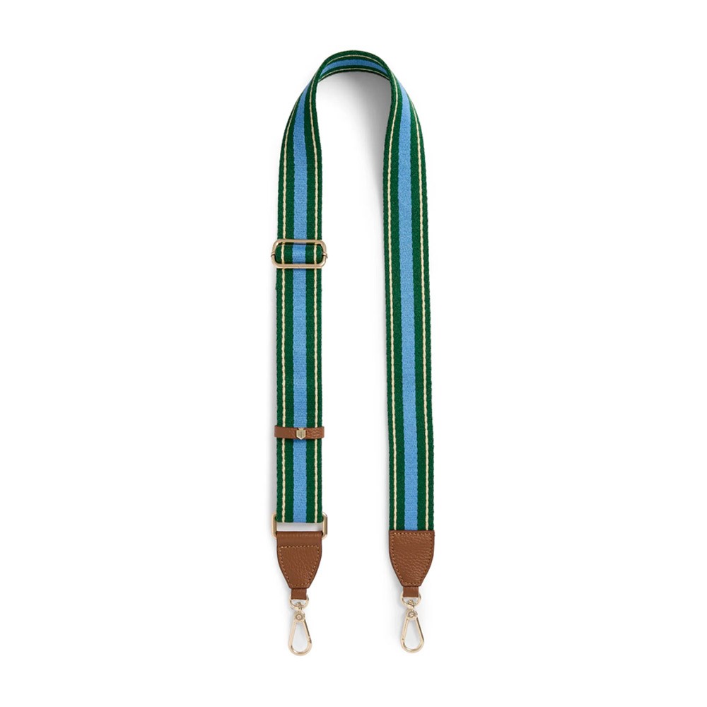 Fairfax & Favor Fairfax & Favour Signature Webbing Strap in Clover Green/Sky Blue