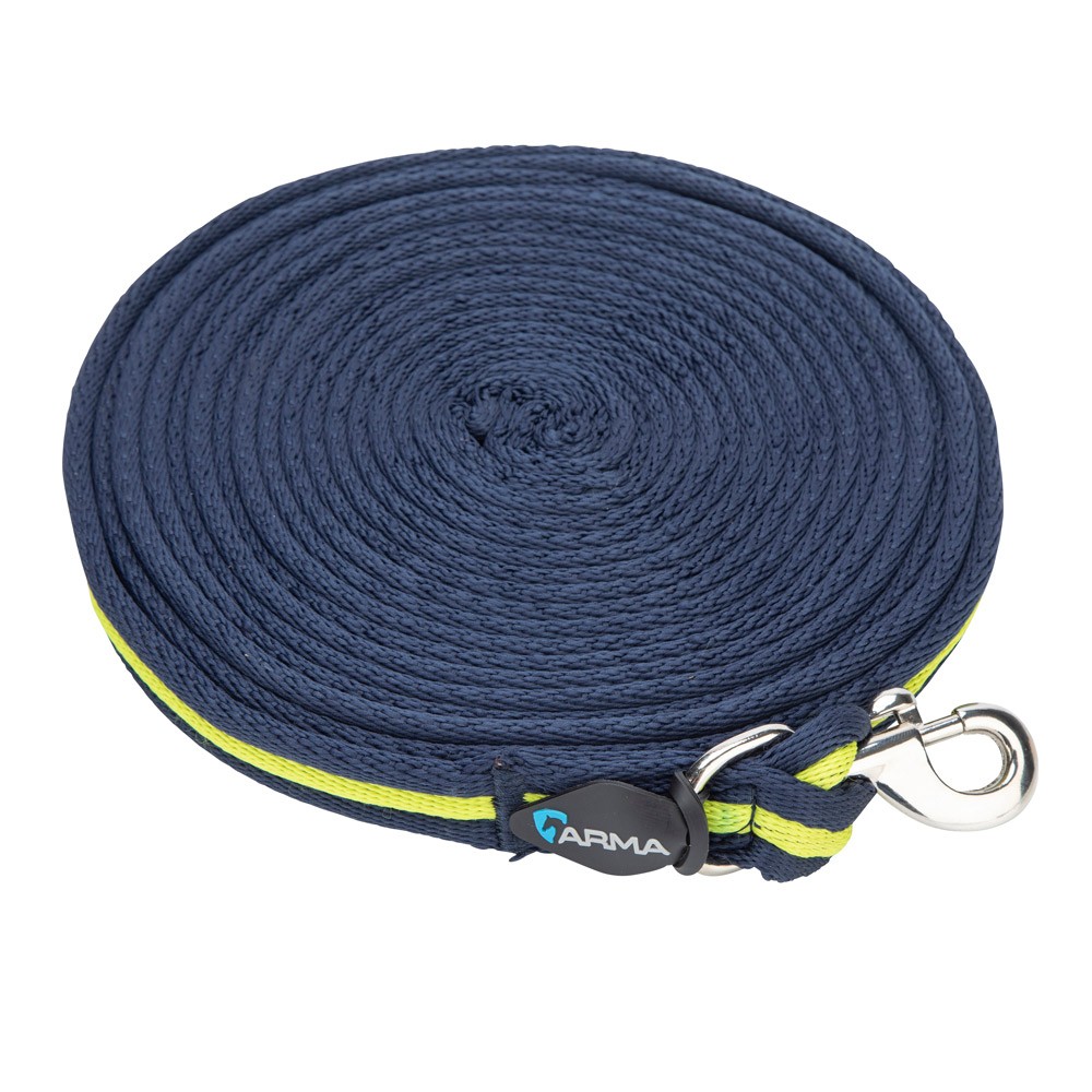 Shires Shires Cushion Web Lunge Line in Navy/Lime