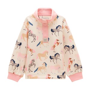 Joules Joules Kids Burnham Funnel Neck Sweatshirt in Cream Horse