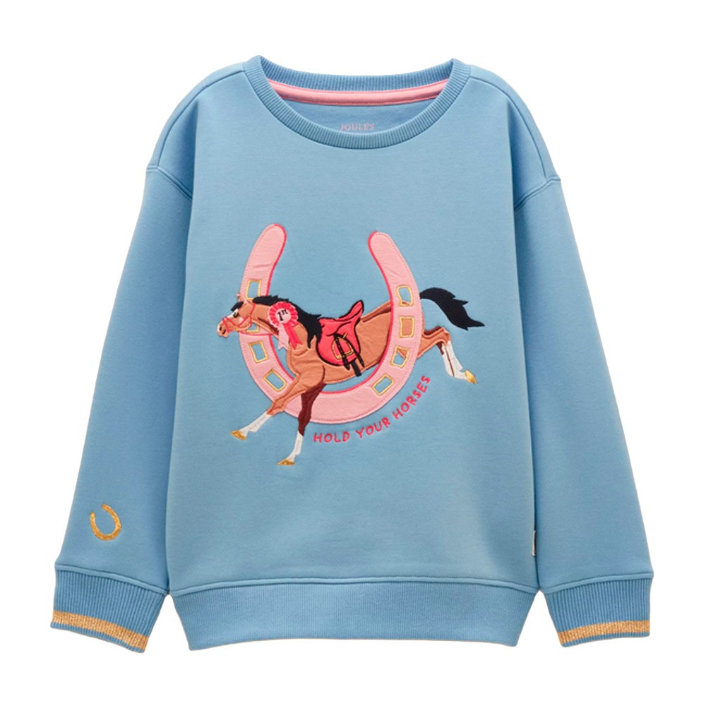 Joules Joules Kids Mackenzie Sweatshirt in Blue Horse