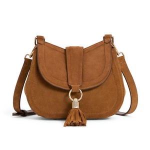Fairfax & Favor Fairfax & Favor Langham Messenger Bag in Tan Suede
