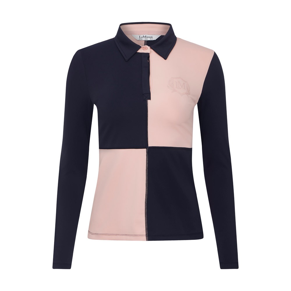 LeMieux LeMieux Harlequine Rugby Shirt Base Layer in Petal/Navy