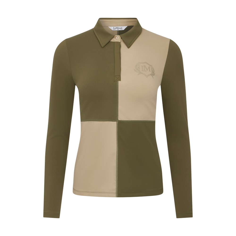 LeMieux LeMieux Harlequine Rugby Shirt Base Layer in Willow/Pear