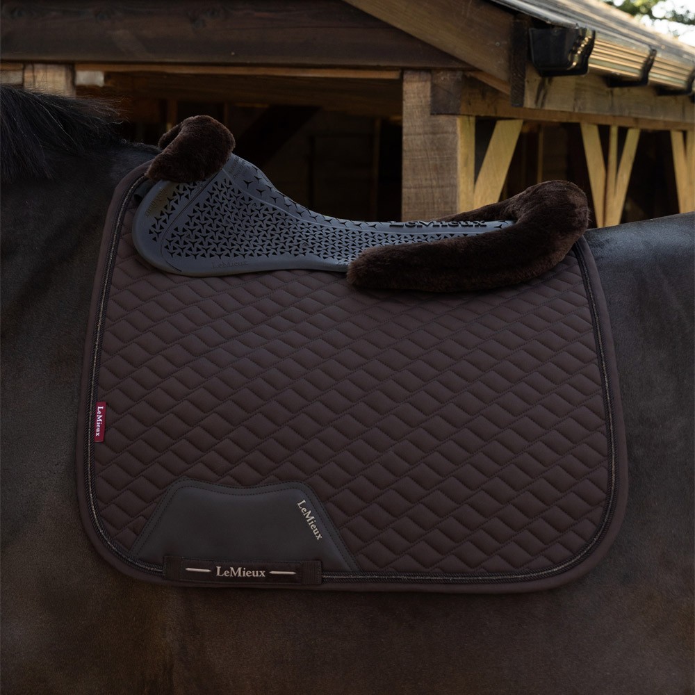 LeMieux Gel Tek Shaped Vegan Wool Half Pad Brown