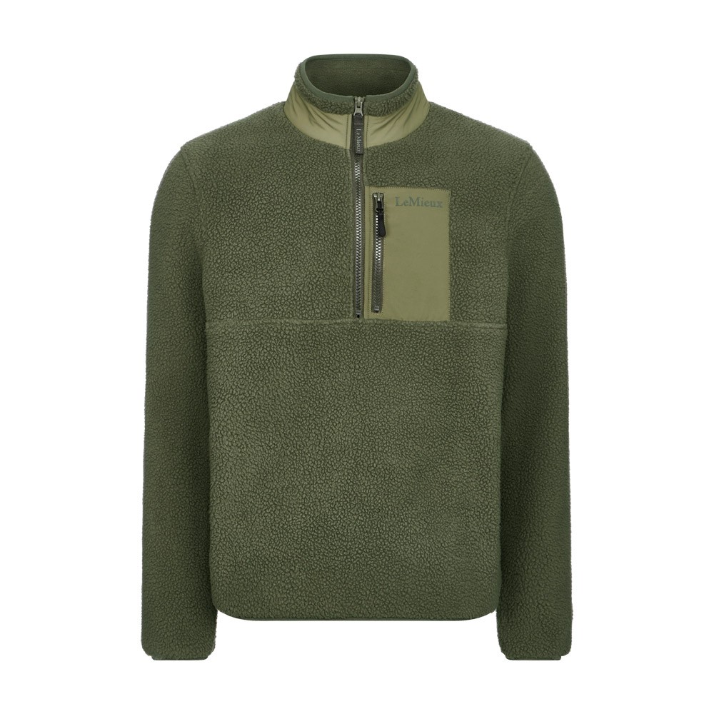 LeMieux LeMieux Mens Borg Half Zip Sweat in Olive