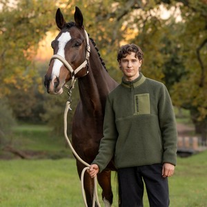 LeMieux LeMieux Mens Borg Half Zip Sweat in Olive