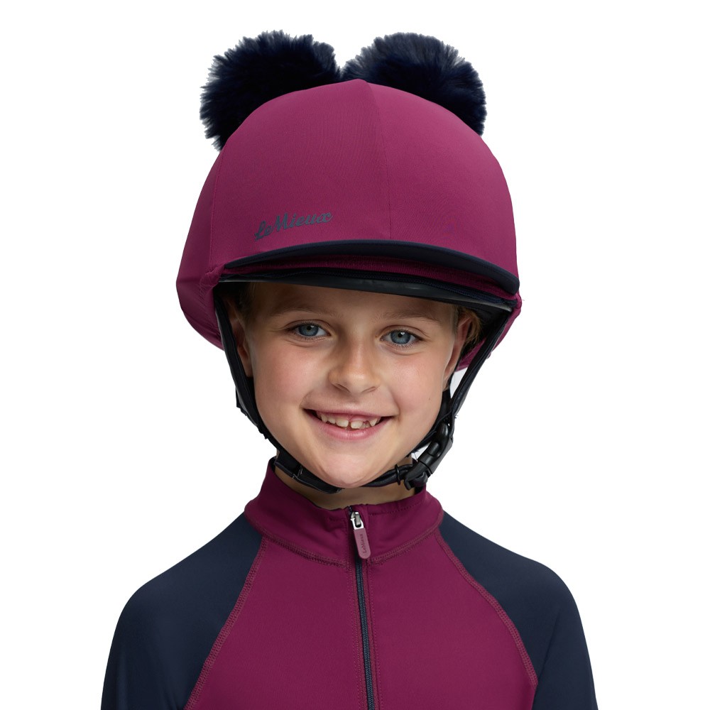LeMieux Mini Double Pom Hat Silk Purple