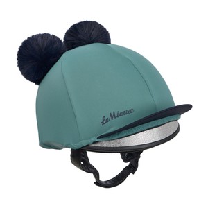 LeMieux LeMieux Mini Double Pom Hat Silk in Navy/Aloe