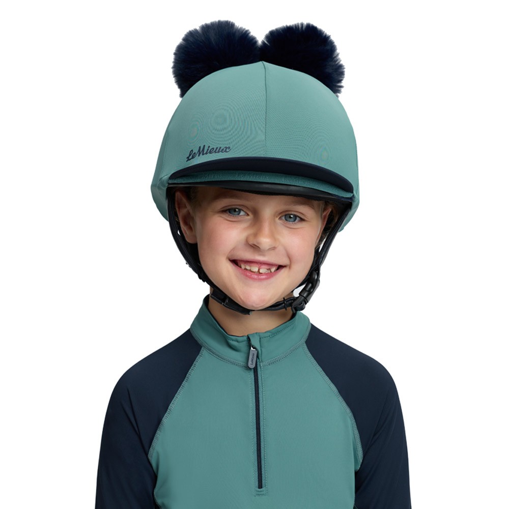 LeMieux Mini Double Pom Hat Silk Blue