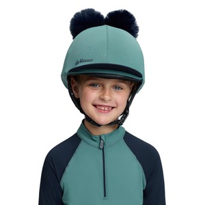 LeMieux LeMieux Mini Double Pom Hat Silk in Navy/Aloe
