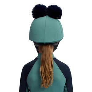 LeMieux LeMieux Mini Double Pom Hat Silk in Navy/Aloe
