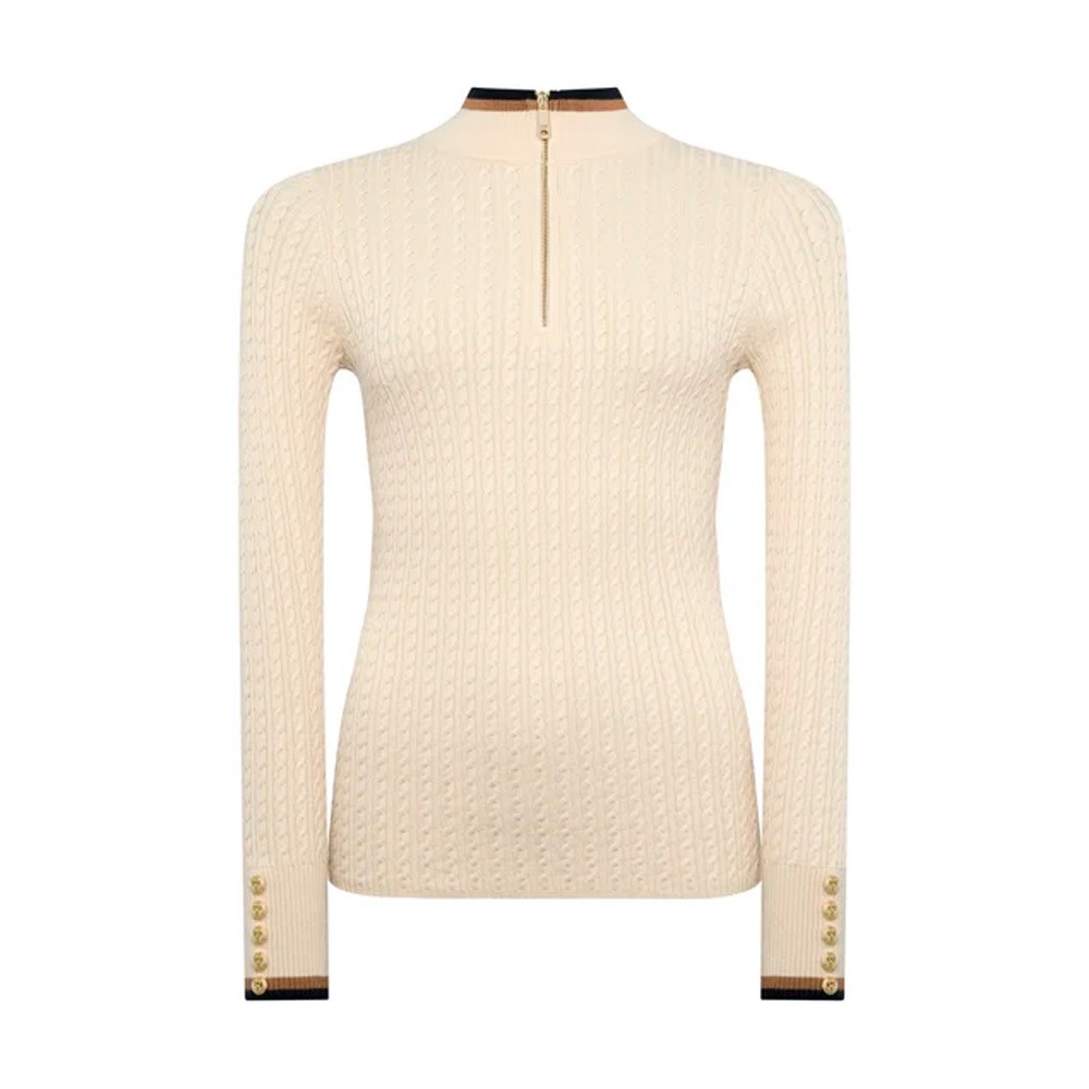 Holland Cooper Zoe Quarter Zip Knit Cream