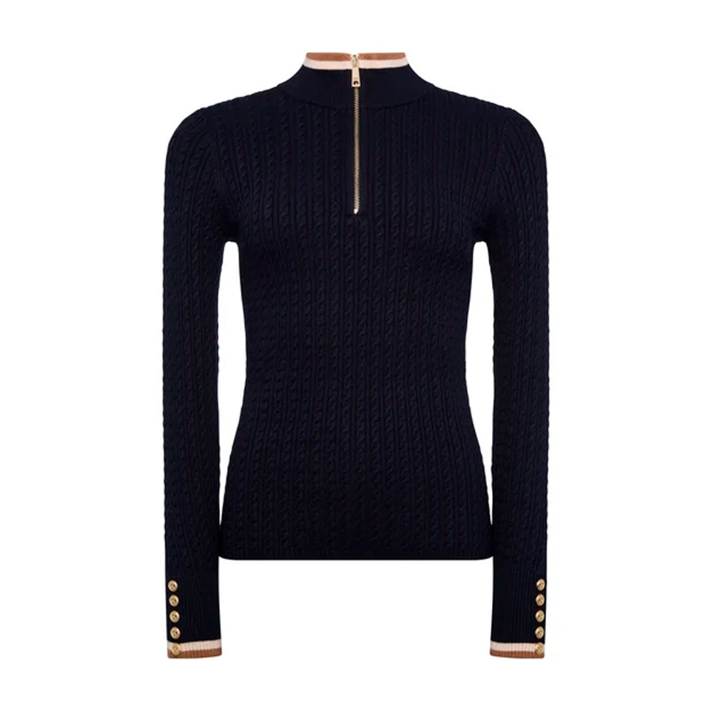 Holland Cooper Zoe Quarter Zip Knit Navy