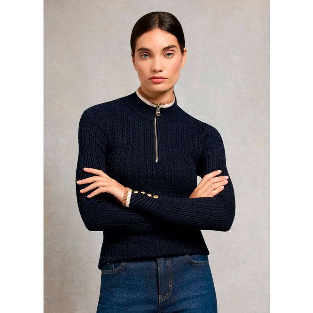Holland Cooper Zoe Quarter Zip Knit Navy