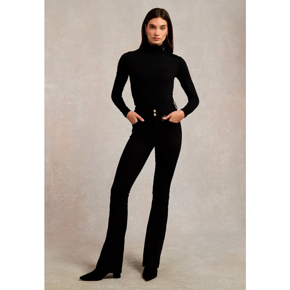 Holland Cooper High Rise Flared Jean Black
