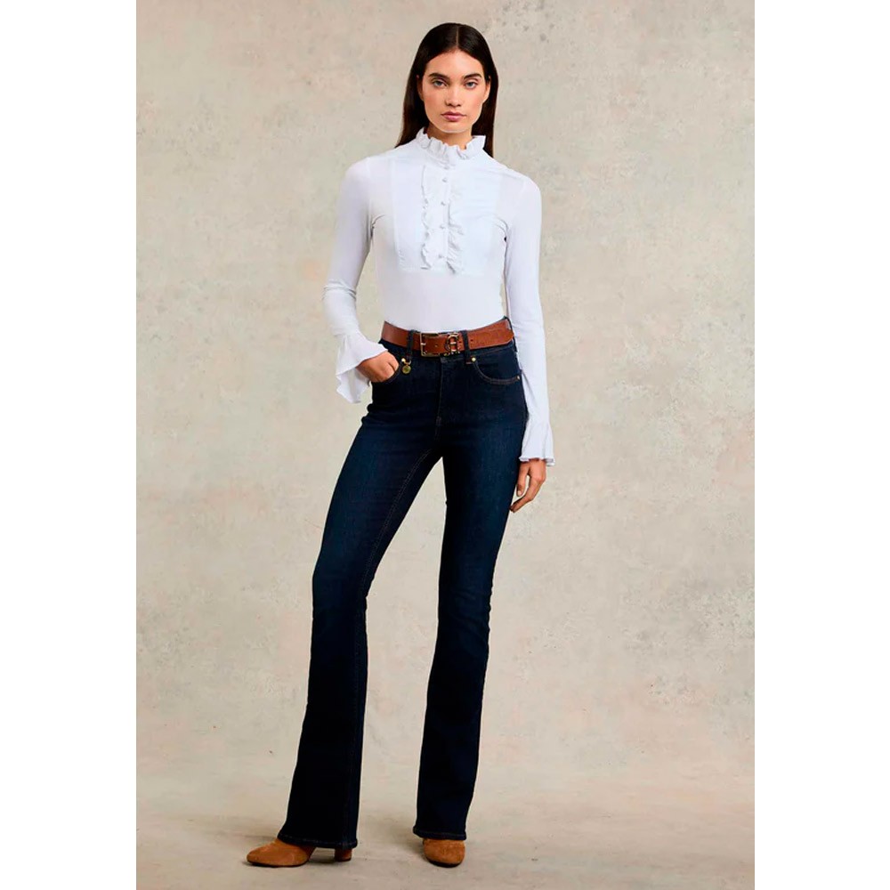 Holland Cooper High Rise Flared Jean Blue