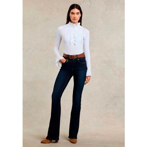 Holland Cooper Holland Cooper High Rise Flared Jean in Deep Indigo