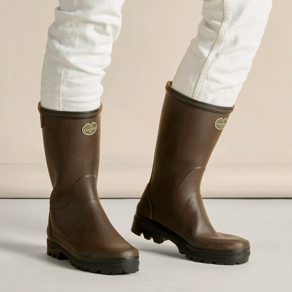Le Chameau Giverny Jersey Lined Boots Brown