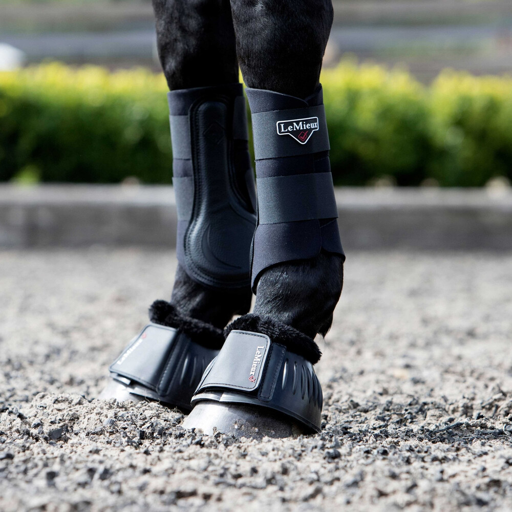 LeMieux ProSport Fleece Rubber Bell Boots Black